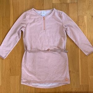 Designer Pink Long Sleeve Dress with Belt